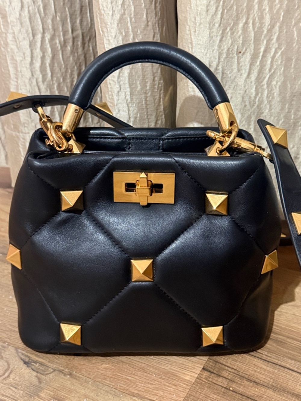 Valentino Garavani Roman Stud Small Black Bag